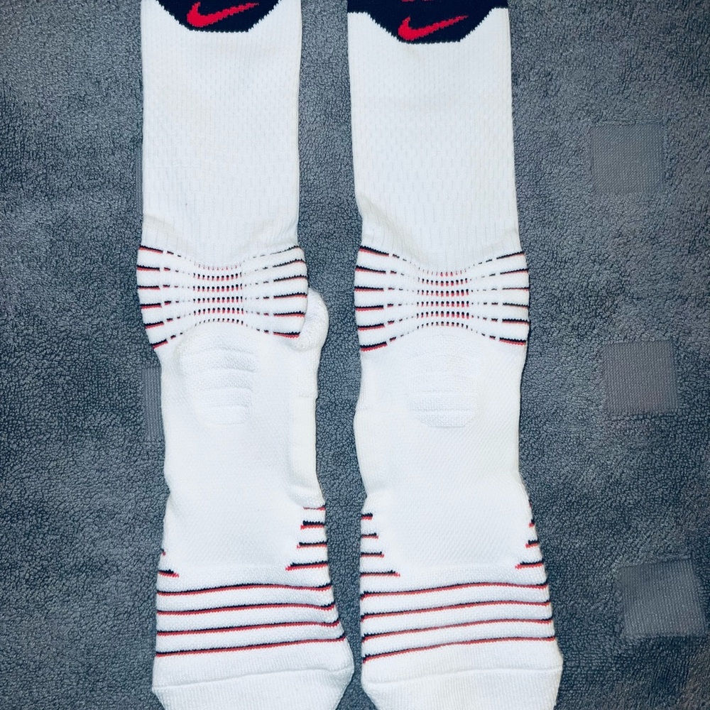 Nike Dri-Fit White and Navy Olympic game Socks